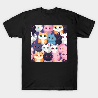 Feline Fantasy: Cute Anime Cats Galore T-Shirt